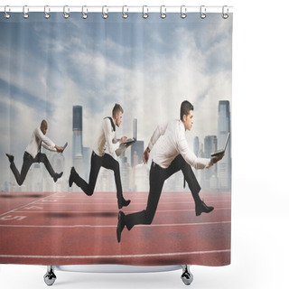 Personality  Competition In Business Shower Curtains