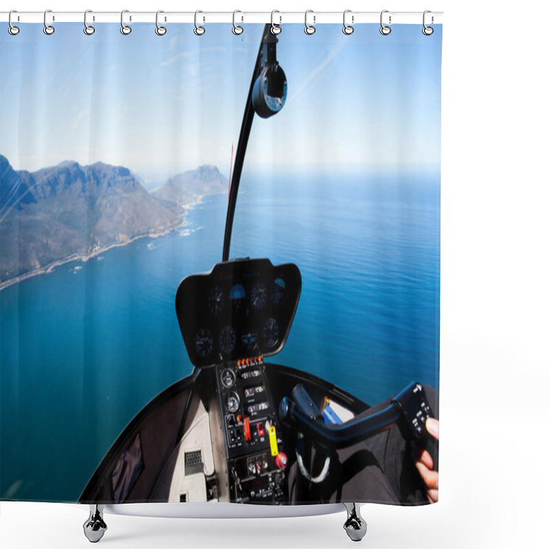 Personality  Beautiful coastal aerial view from helicopter shower curtains
