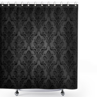 Personality  Black Seamless Wallpaper Pattern Shower Curtains