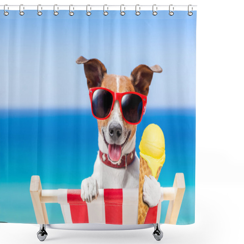 Personality  Dog Summer Beach Shower Curtains