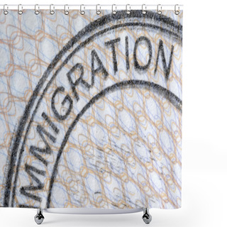 Personality  Passport Immigration Stamp Shower Curtains