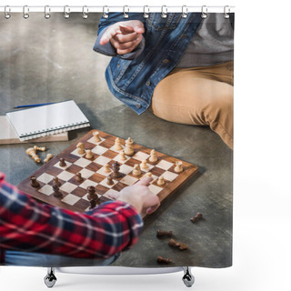 Personality  Men Playing Chess Shower Curtains