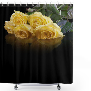 Personality  Yellow Roses Shower Curtains