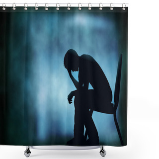 Personality  Feeling Blue Shower Curtains