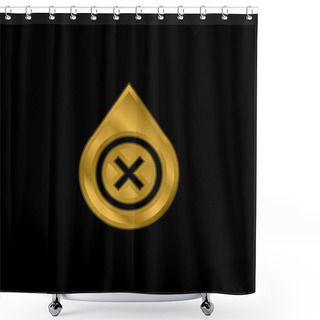 Personality  Blood Gold Plated Metalic Icon Or Logo Vector Shower Curtains