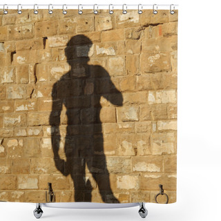 Personality  Silhouette Of Famous Italian Statue Of David Projected On Wall O Shower Curtains