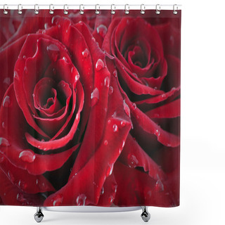 Personality  Red Roses Background Shower Curtains