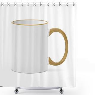 Personality  White Coffee Mug Shower Curtains