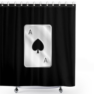 Personality  Ace Of Spades Silver Plated Metallic Icon Shower Curtains