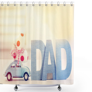 Personality  DAD Letters With Car Carrying Heart Cushion Shower Curtains