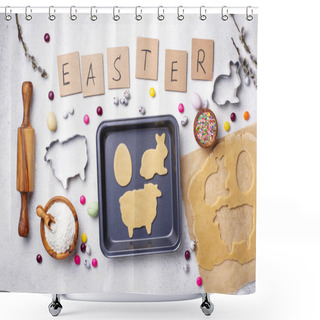 Personality  Gingerbread Dough For Cooking Easter Cookies Shower Curtains