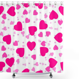 Personality  Heart Seamless Pattern. Pink Heart. Packaging Design For Gift Wrap. Abstract Geometric Modern Background. Vector Illustration. Art Deco Style Eps10 Shower Curtains