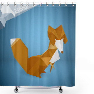 Personality  Vector Illustration Of Origami Fox. Shower Curtains