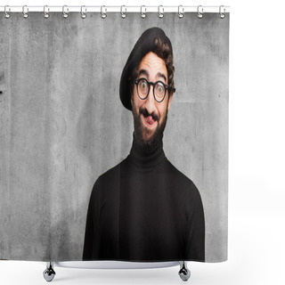 Personality  Young French Artist Joking Shower Curtains