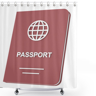 Personality  Passport. Travel Document. 3D Illustration. Shower Curtains