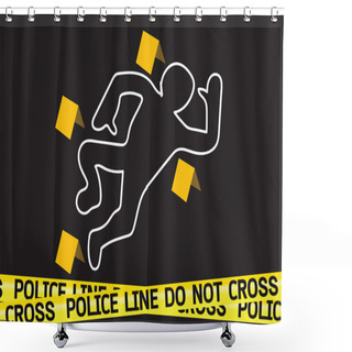 Personality  Crime Scene Danger Tapes Illustration Shower Curtains