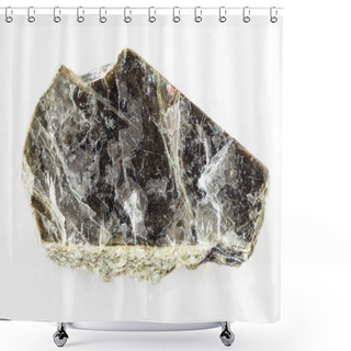 Personality  Rough Muscovite Mica Stone On White Marble Shower Curtains