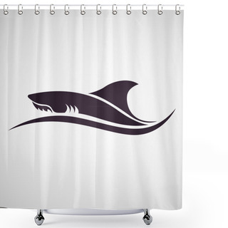 Personality  Shark Logo Vector Shower Curtains