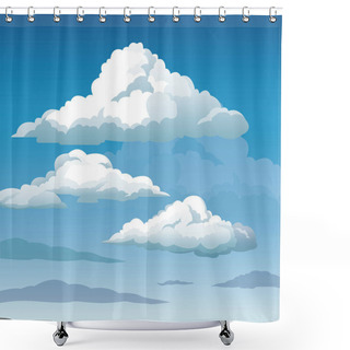 Personality  Blue Sky Clouds Seamless Background Shower Curtains