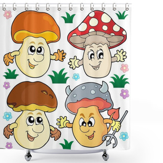 Personality  Mushroom Theme Collection 2 Shower Curtains