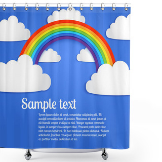 Personality  Vector Background With Rainbow. Shower Curtains