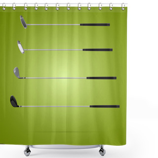 Personality  Four Different Type Of Golf Clubs Shower Curtains