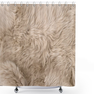 Personality  Sheep Fur. Natural Sheepskin Rug Background. Wool Texture Shower Curtains
