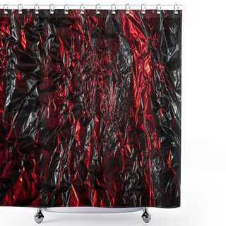 Personality  Glittering Abstract Crumpled Silver And Red Foil Background  Shower Curtains
