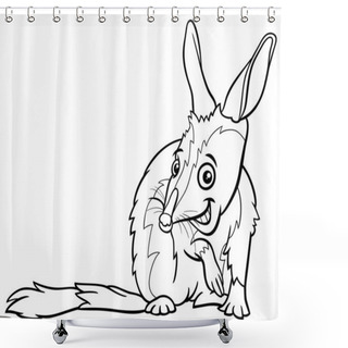 Personality  Black And White Cartoon Illustration Of Funny Bilby Or Macrotis Animal Character Coloring Book Page Shower Curtains