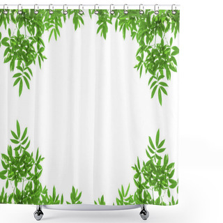 Personality  Green Leaves Frame Shower Curtains