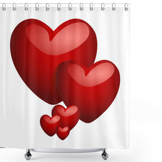 Personality  Red Hearts Shower Curtains