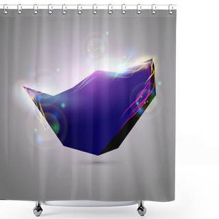 Personality  Vector Abstract 3d Object On Grey Background Shower Curtains