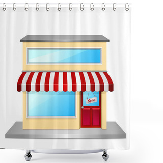 Personality  Store Front Shower Curtains