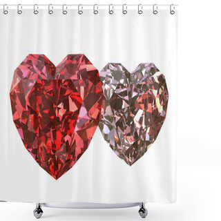 Personality  Ruby Hearts Shower Curtains
