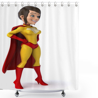 Personality  Cartoon Super Woman Shower Curtains