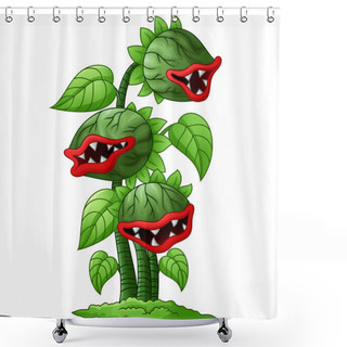 Personality  Cartoon Carnivorous Plant Shower Curtains