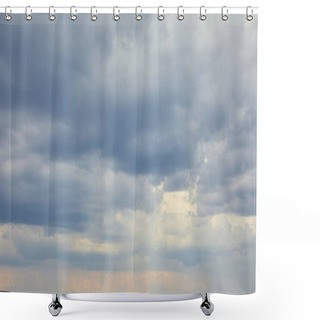 Personality  White Clouds On Peaceful Blue Sky With Copy Space Shower Curtains