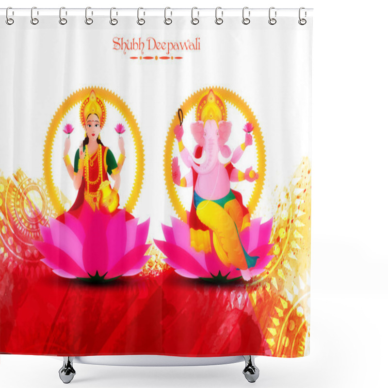 Personality  Indian Goddess Lakshmi And Lord Ganesha For Diwali. Shower Curtains