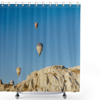 Personality  Hot Air Balloons Festival In Goreme National Park, Fairy Chimneys, Cappadocia, Turkey Shower Curtains