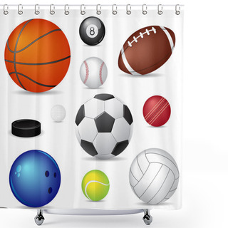 Personality  Sport Balls Shower Curtains