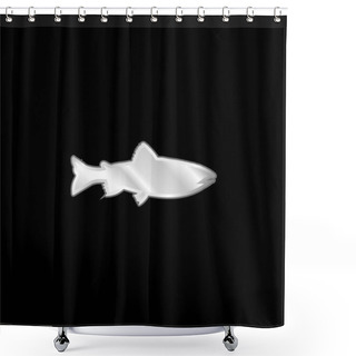 Personality  Amago Fish Shape Silver Plated Metallic Icon Shower Curtains