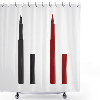 Personality  Vetor Black And Red Felt-tip Pens Shower Curtains