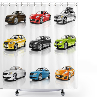 Personality  Collection Of 3D Cars Shower Curtains
