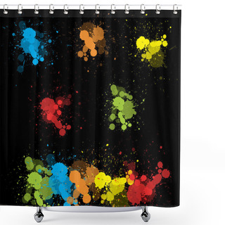 Personality  Elegant Colored Paint Splashes Shower Curtains
