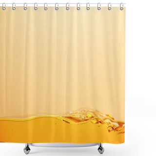 Personality  Smooth Yellow Bright Liquid Isolated On Yellow Shower Curtains