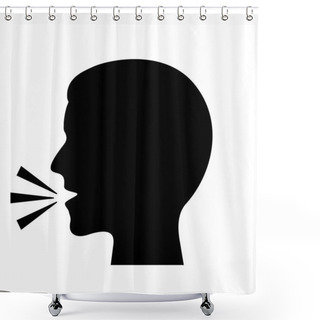 Personality  Man Speaking Vector Silhouette Shower Curtains