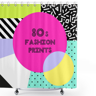 Personality  Trendy Pattern In 80s Style  Shower Curtains
