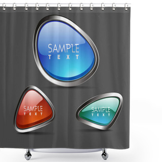 Personality  Glossy Speech Bubble Set - 1. Vector. Shower Curtains