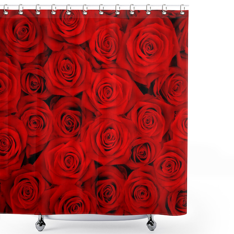 Personality  Big Bunch Of Red Roses Shower Curtains