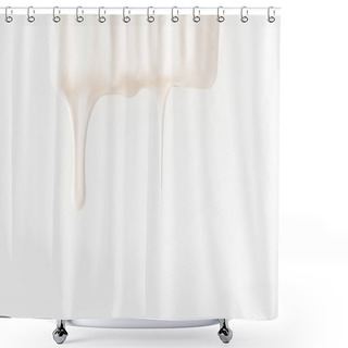 Personality  Paint Brush In White Paint Isolated On White Shower Curtains